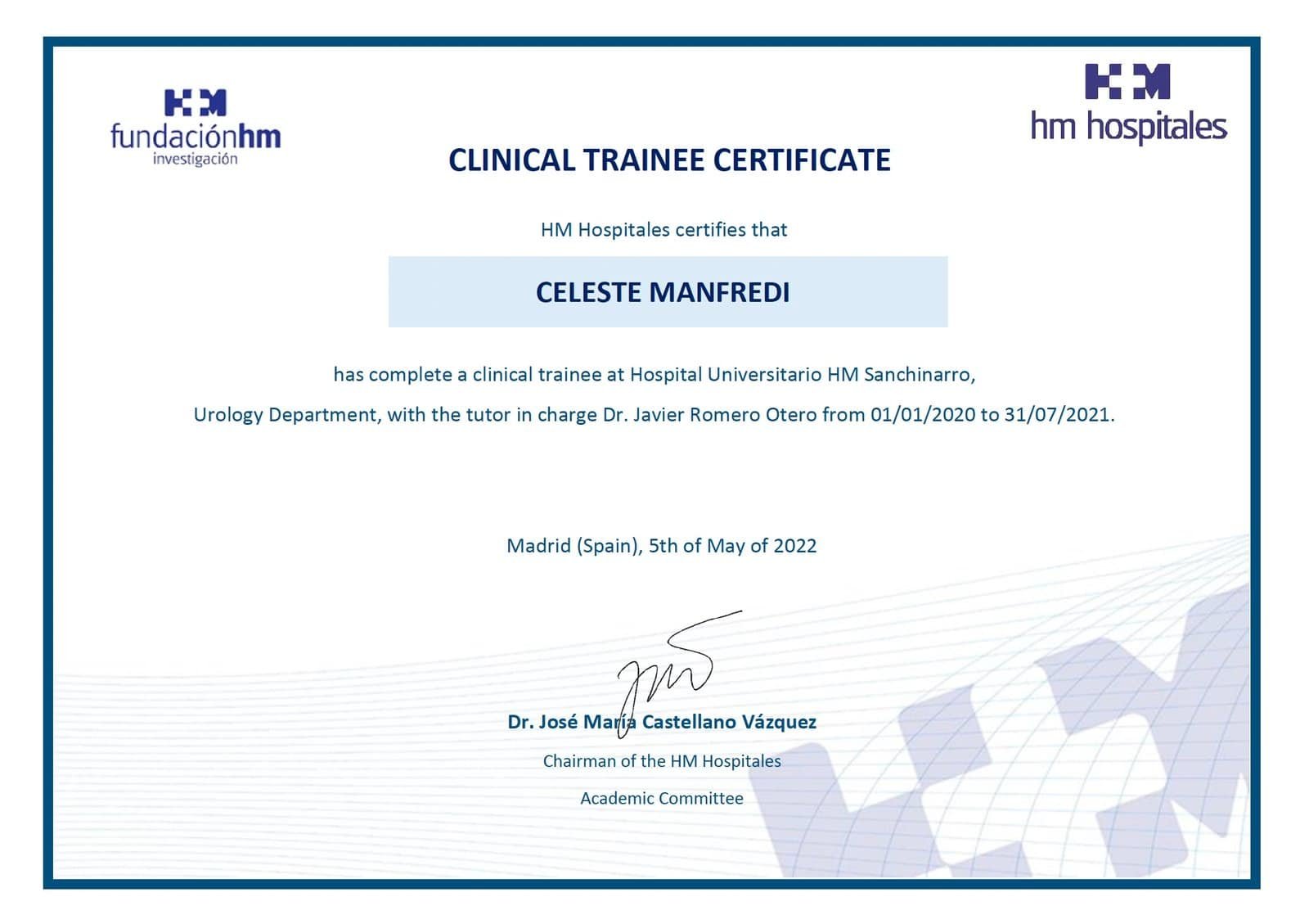 certificato eccellenza